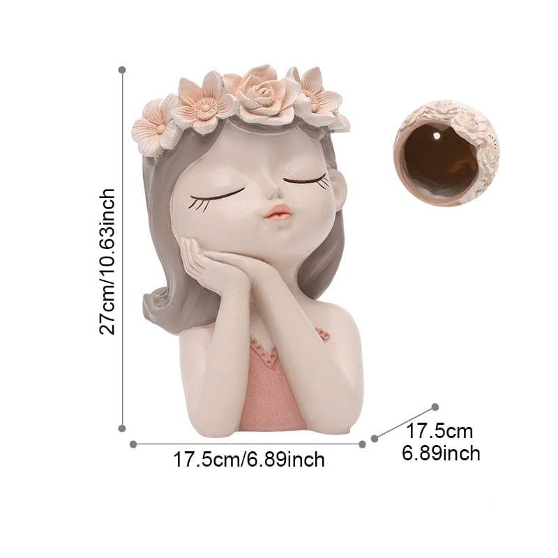 Shop 0 China / Flower pot 8 Cartoons Beauty Human Head Sculpture Vase Lady Small Fresh Portrait Flower Pots Home Storage Organization Decorative Accessories Mademoiselle Home Decor