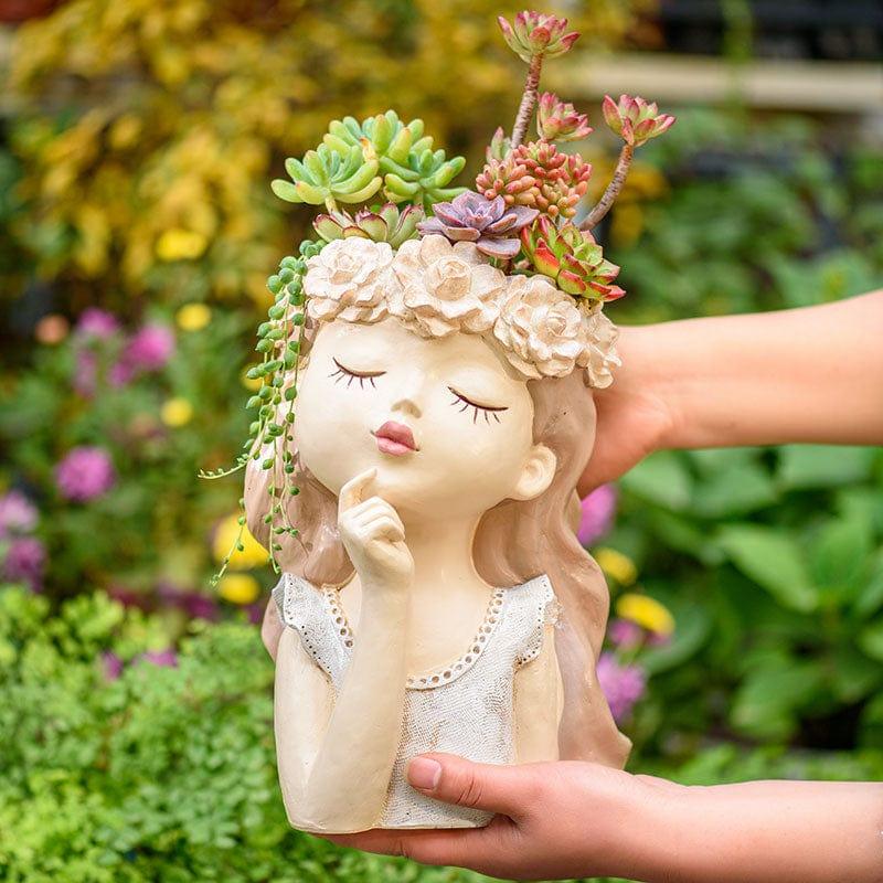 Shop 0 Cartoons Beauty Human Head Sculpture Vase Lady Small Fresh Portrait Flower Pots Home Storage Organization Decorative Accessories Mademoiselle Home Decor