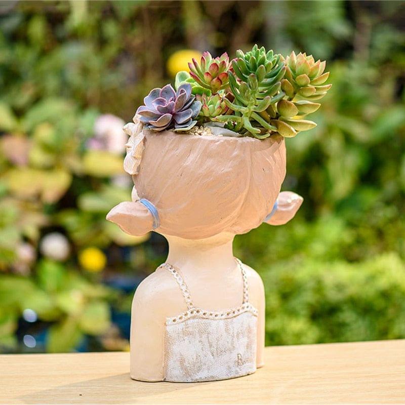Shop 0 Cartoons Beauty Human Head Sculpture Vase Lady Small Fresh Portrait Flower Pots Home Storage Organization Decorative Accessories Mademoiselle Home Decor