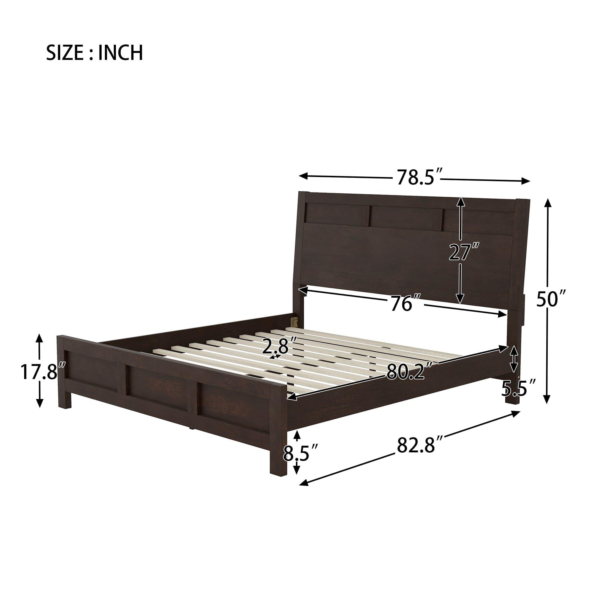 Shop Classic Rich Brown 3 Pieces King Bedroom Set (King Bed + Nightstand+ Dresser) Mademoiselle Home Decor