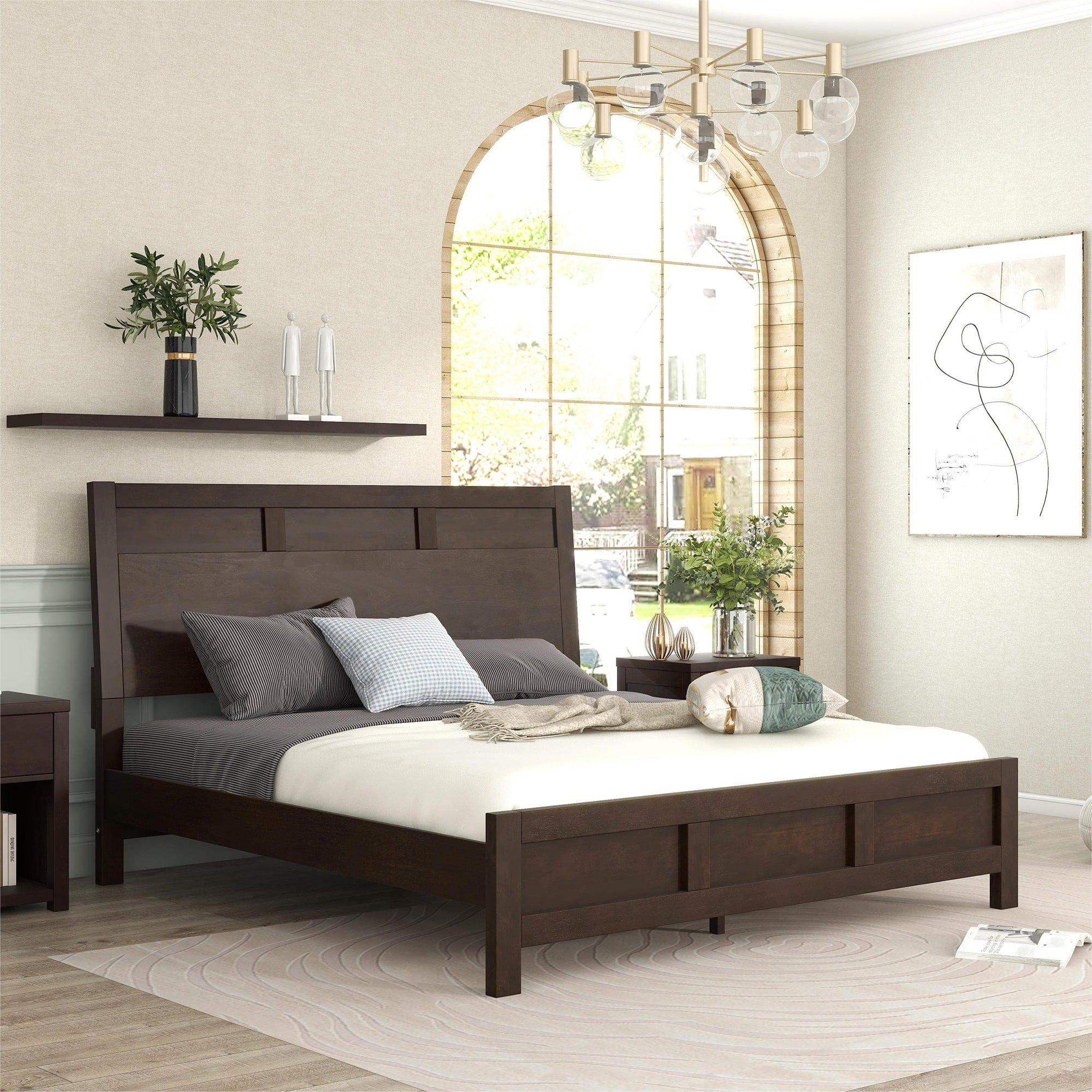 Shop Classic Rich Brown 3 Pieces King Bedroom Set (King Bed + Nightstand+ Dresser) Mademoiselle Home Decor