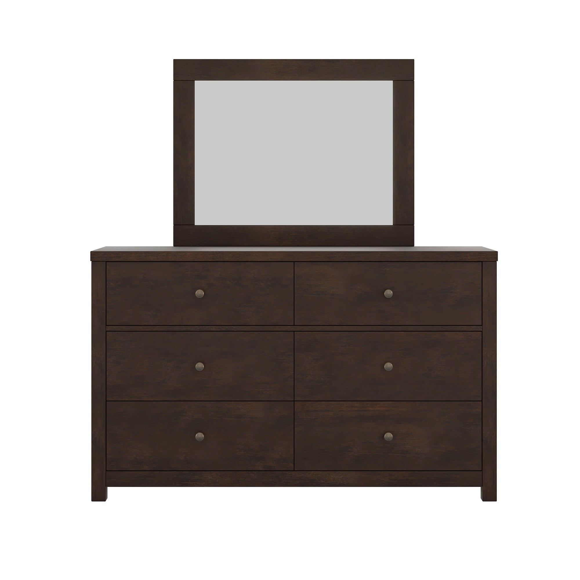 Shop Classic Rich Brown 6 Pieces King Bedroom Set ( King Bed + Nightstand*2+ Dresser + Chest + Mirror) Mademoiselle Home Decor