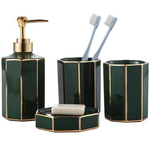 Shop 0 Emerald Set (4pcs) Portofino Bathroom Accessories Set Mademoiselle Home Decor