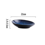 Shop 0 H05 Creative Tableware Klin Glaze Blue Color ceramic Plate Home Flat Plate Deep Steak Dish Bowls Breakfast Dinner Dishes And Plates Mademoiselle Home Decor