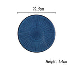 Shop 0 H10 Creative Tableware Klin Glaze Blue Color ceramic Plate Home Flat Plate Deep Steak Dish Bowls Breakfast Dinner Dishes And Plates Mademoiselle Home Decor