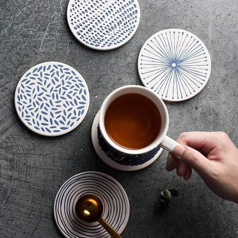 Shop 0 Natural Diatom Mud Coaster Non-Slip Round Placemat Water Absorbs Cutlery Insulation Anti-scalding Coaster Marble Table Decor Mademoiselle Home Decor