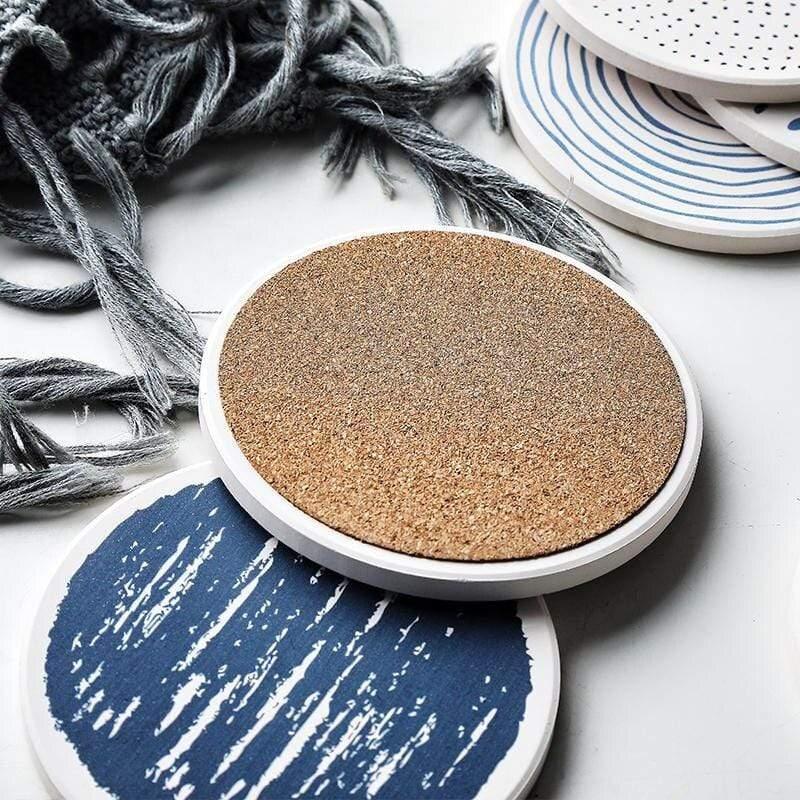 Shop 0 Natural Diatom Mud Coaster Non-Slip Round Placemat Water Absorbs Cutlery Insulation Anti-scalding Coaster Marble Table Decor Mademoiselle Home Decor