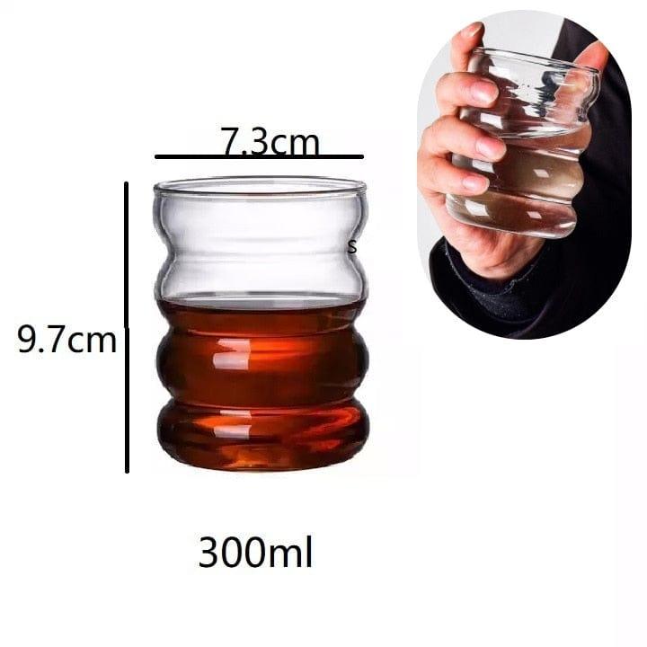 Shop 0 clear / 1PCS 300/520ml  Coffee Mug Household Transparent Whiskey Wine Yogurt Dessert Glass Cup Home Bar Drinkware Gourd Shape Cocktail Glass Mademoiselle Home Decor