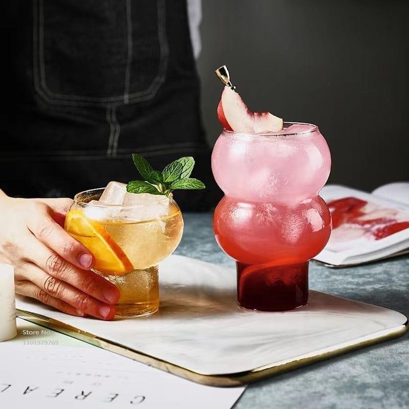 Shop 0 300/520ml  Coffee Mug Household Transparent Whiskey Wine Yogurt Dessert Glass Cup Home Bar Drinkware Gourd Shape Cocktail Glass Mademoiselle Home Decor