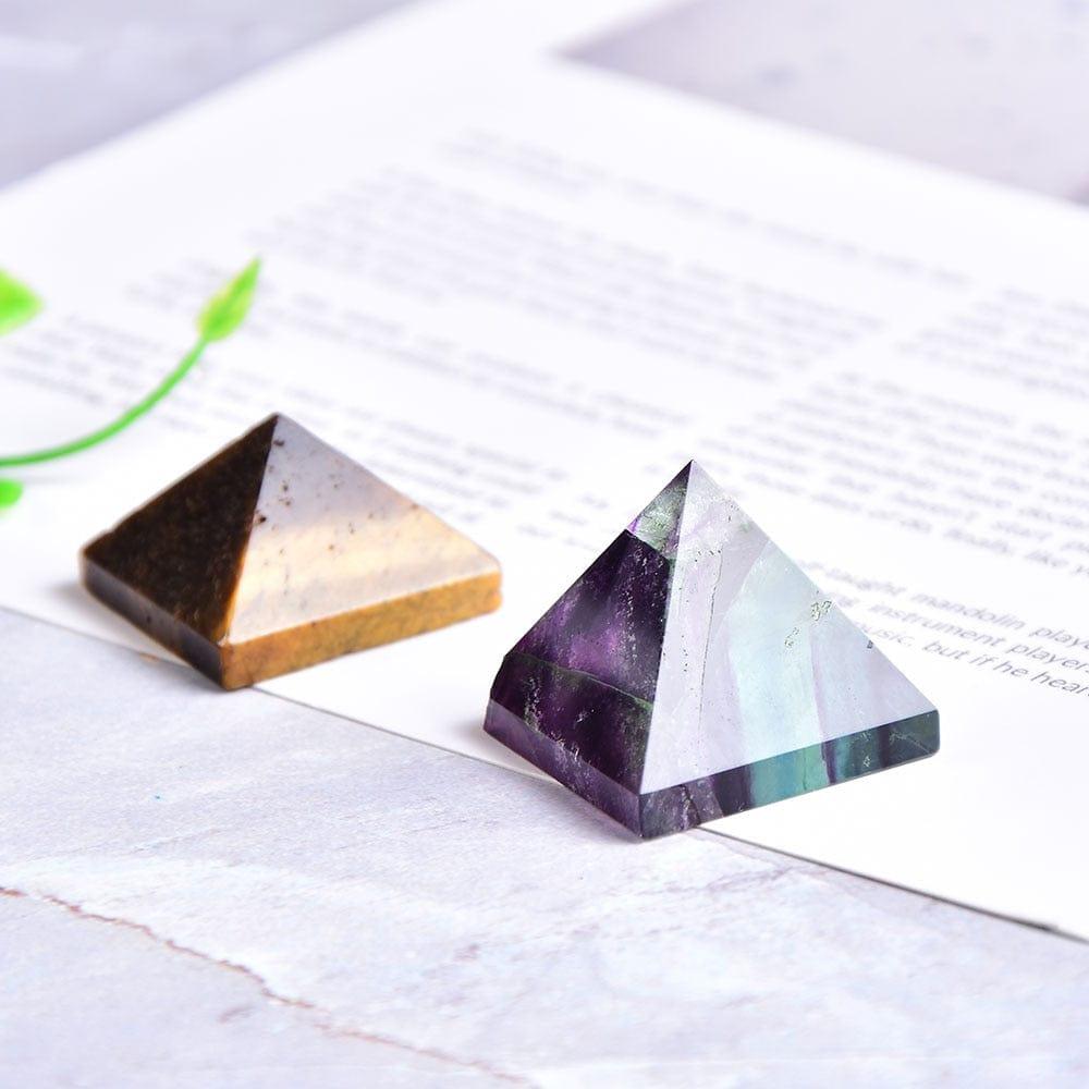 Shop 0 Natural Fluorite Crystal Pyramid Quartz Healing Stone Chakra Reiki Crystal Tiger Eye Point Home Decor Crafts Of Gem Stone 1PC Mademoiselle Home Decor