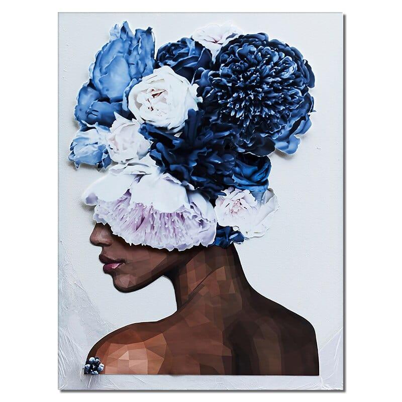 Shop 0 20X30cm no frame / SY 82575 Nordic Style Woman Head With Flowers Canvas Painting Modern Posters And Prints Wall Art Picture For Living Room Home Decor Mademoiselle Home Decor