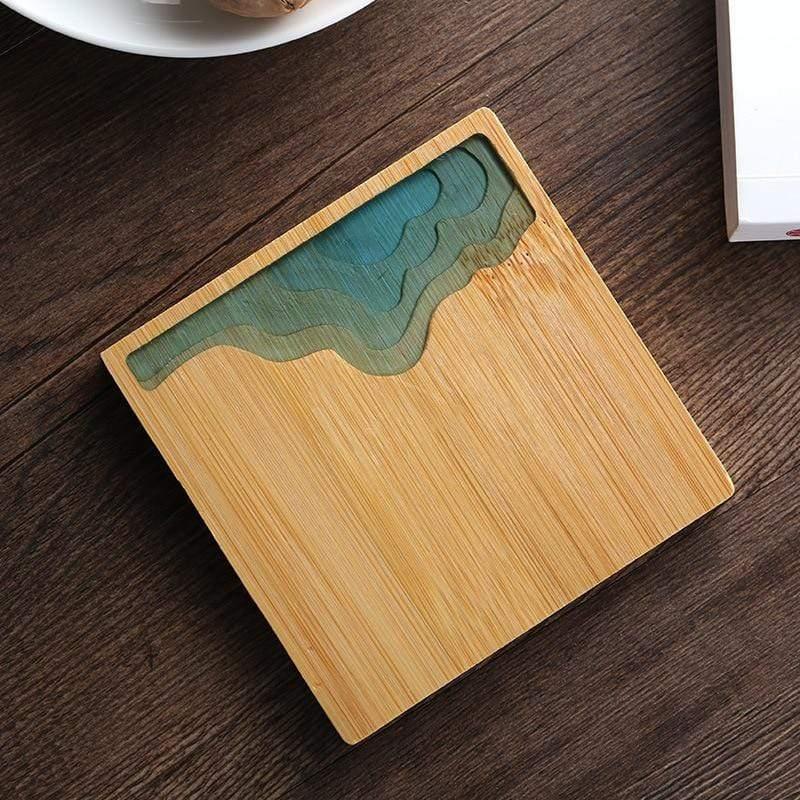 Shop 0 China / 06 / as show|Round Bamboo Multiple Styles Coasters Bowl Pad Insulation Placemats Table Padding Creative Resin Pattern Non-slip Coffee Tea Cup Mats Mademoiselle Home Decor