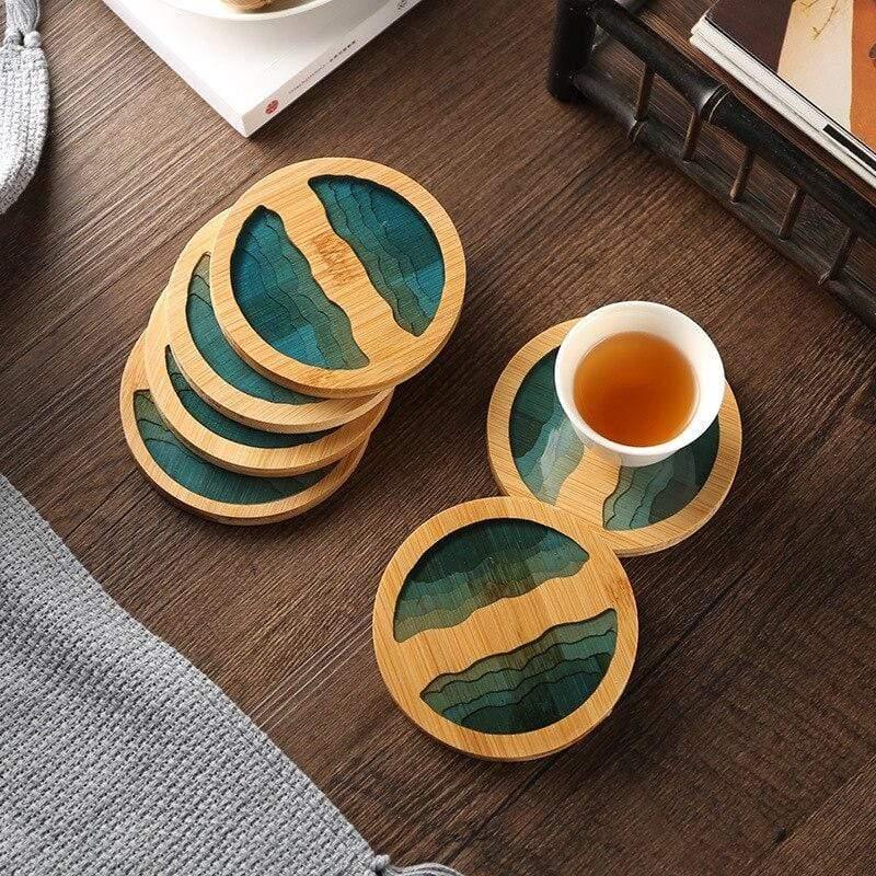 Shop 0 Bamboo Multiple Styles Coasters Bowl Pad Insulation Placemats Table Padding Creative Resin Pattern Non-slip Coffee Tea Cup Mats Mademoiselle Home Decor