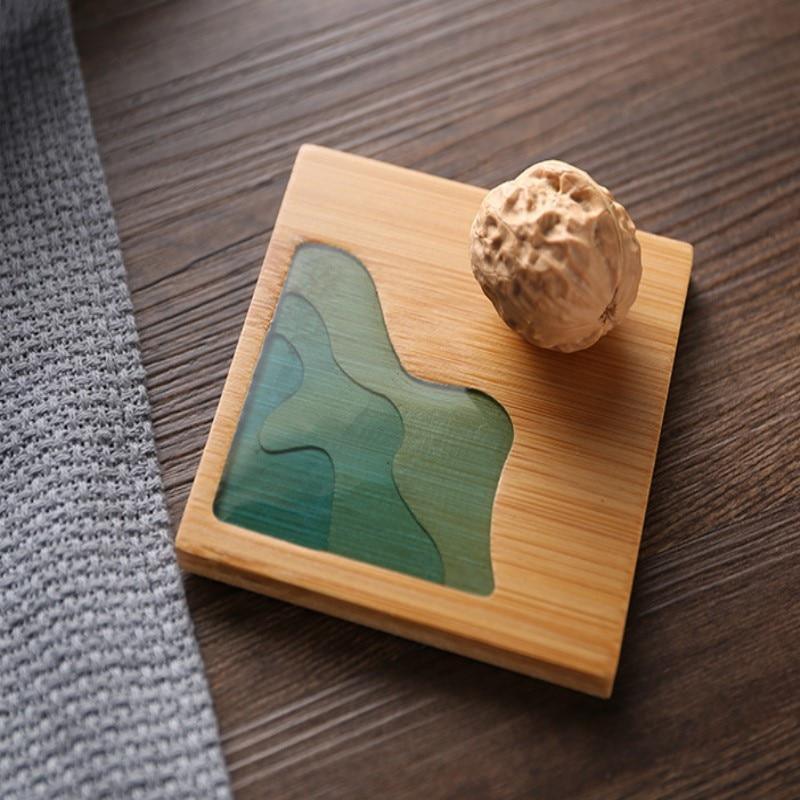 Shop 0 Bamboo Multiple Styles Coasters Bowl Pad Insulation Placemats Table Padding Creative Resin Pattern Non-slip Coffee Tea Cup Mats Mademoiselle Home Decor