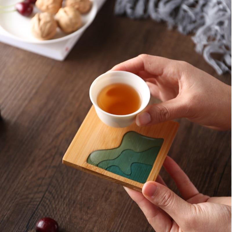 Shop 0 Bamboo Multiple Styles Coasters Bowl Pad Insulation Placemats Table Padding Creative Resin Pattern Non-slip Coffee Tea Cup Mats Mademoiselle Home Decor