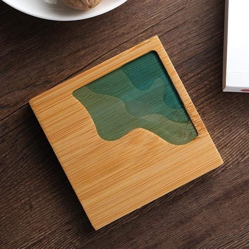 Shop 0 China / 07 / as show|Round Bamboo Multiple Styles Coasters Bowl Pad Insulation Placemats Table Padding Creative Resin Pattern Non-slip Coffee Tea Cup Mats Mademoiselle Home Decor