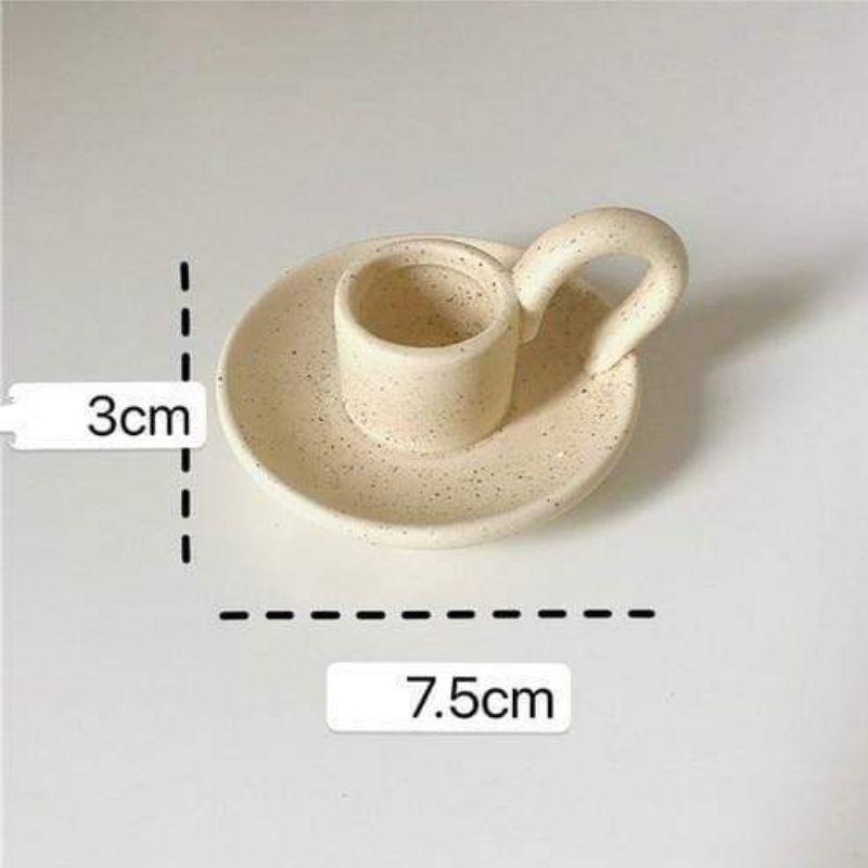 Shop 0 Beige short Reno Candle Holder Mademoiselle Home Decor