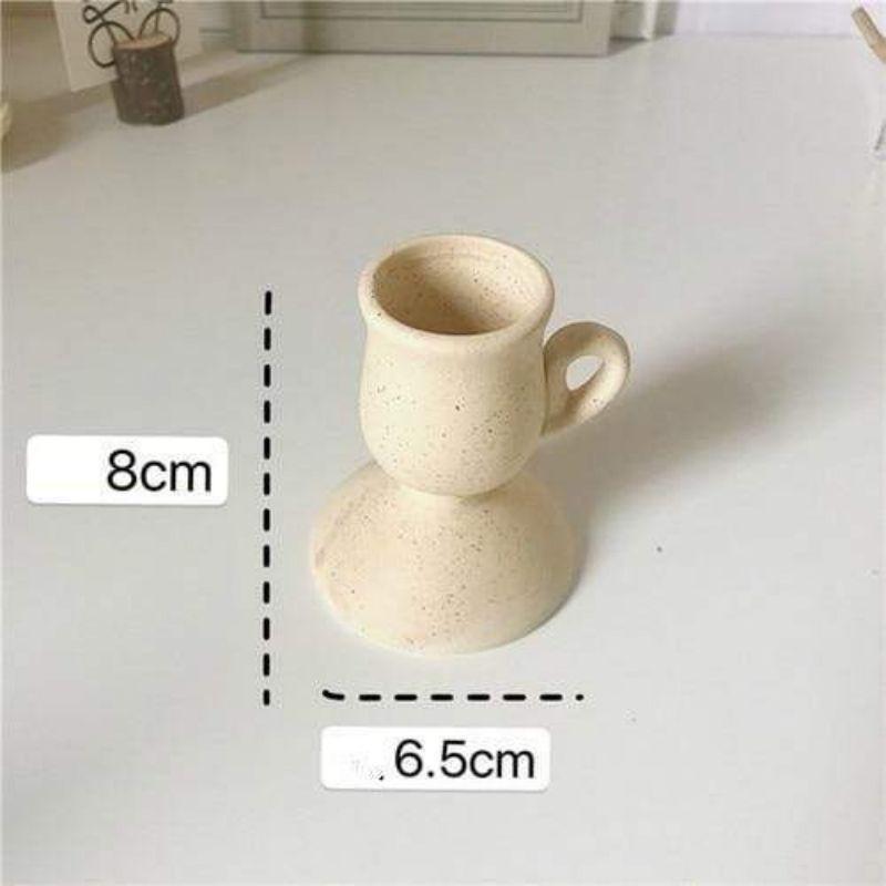 Shop 0 Beige tall Reno Candle Holder Mademoiselle Home Decor