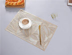 Shop 0 6/4pcs Rectangular Leaves Gilded Insulated Placemats High-end Hotel Restaurant Dining Table mat Decoration Hollowed-out Placemat Mademoiselle Home Decor