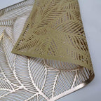 Shop 0 6/4pcs Rectangular Leaves Gilded Insulated Placemats High-end Hotel Restaurant Dining Table mat Decoration Hollowed-out Placemat Mademoiselle Home Decor