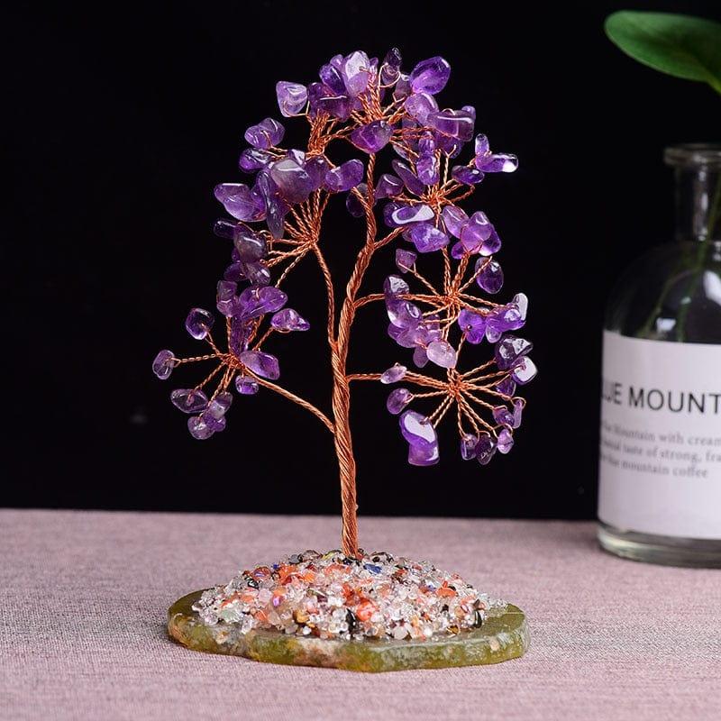 Shop 0 Amethyst / 1pc 1pc Natural  Amethyst Rose Quartz Tree of Life Rock Mineral Specimen Reiki Healing Home Decoration DIY Gifts Souvenir Mademoiselle Home Decor