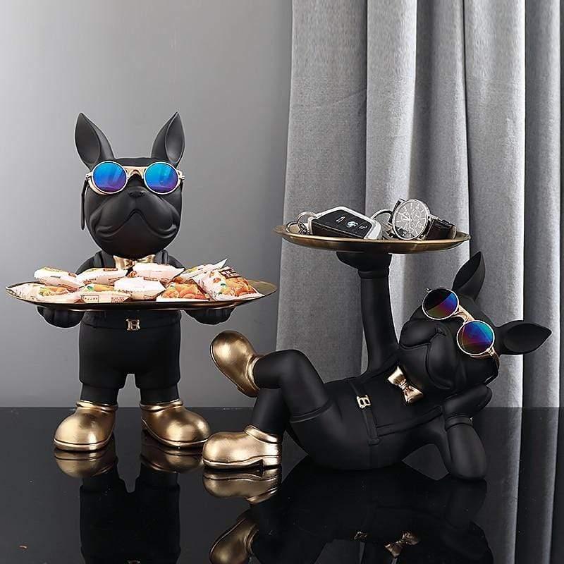 Shop 0 Nordic Resin Bulldog Crafts Dog Butler with Tray for keys Holder Storage Jewelries Animal Room Home decor Statue Dog Sculpture Mademoiselle Home Decor