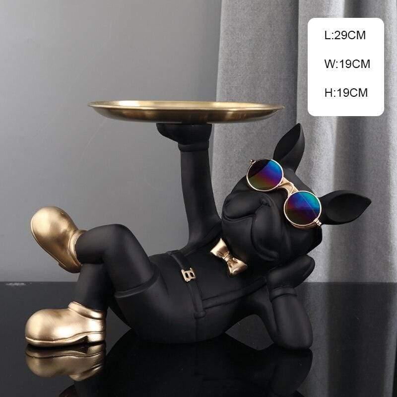 Shop 0 Black lying Nordic Resin Bulldog Crafts Dog Butler with Tray for keys Holder Storage Jewelries Animal Room Home decor Statue Dog Sculpture Mademoiselle Home Decor
