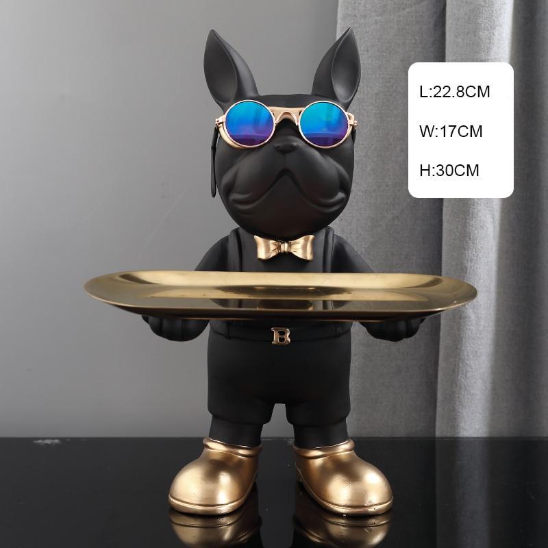 Shop 0 Black stand Nordic Resin Bulldog Crafts Dog Butler with Tray for keys Holder Storage Jewelries Animal Room Home decor Statue Dog Sculpture Mademoiselle Home Decor
