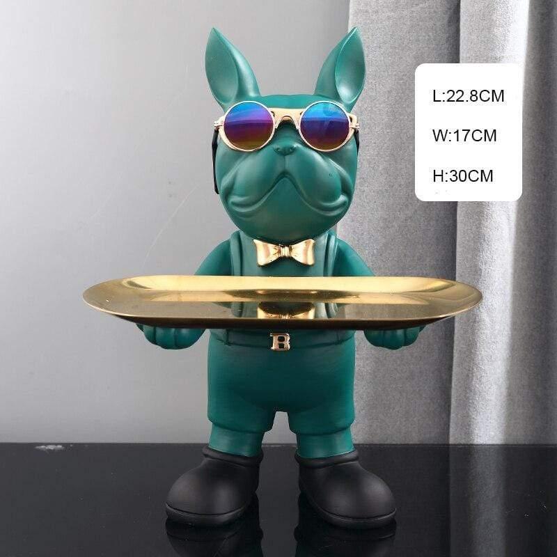 Shop 0 Green stand Nordic Resin Bulldog Crafts Dog Butler with Tray for keys Holder Storage Jewelries Animal Room Home decor Statue Dog Sculpture Mademoiselle Home Decor