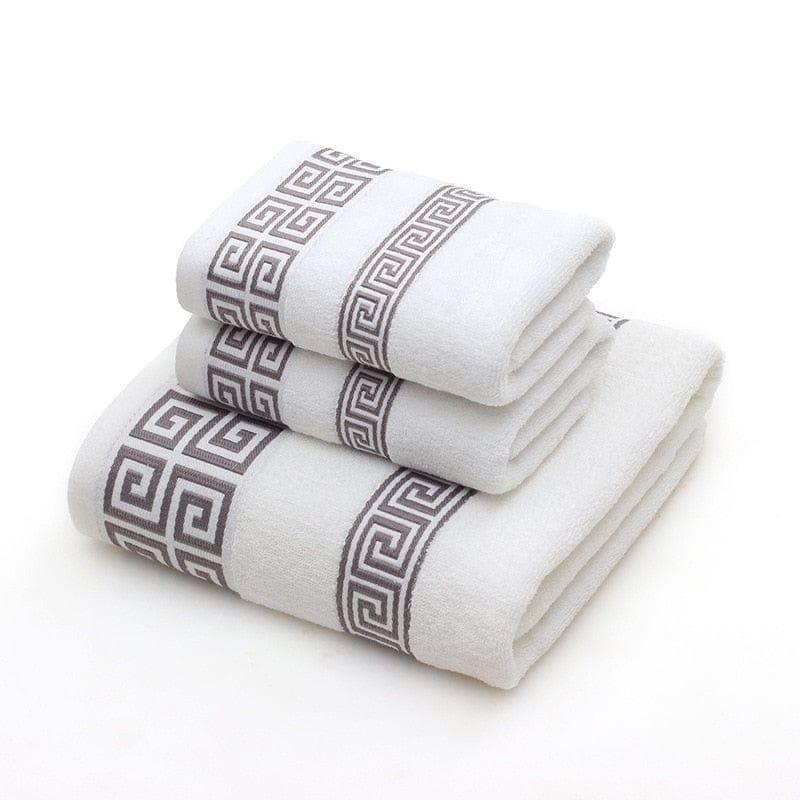Shop 0 100% Cotton Towel Set Bathroom Geometric Pattern Bath Towel For Adults Face Hand Towels Terry Washcloth Travel Sport Towel Mademoiselle Home Decor