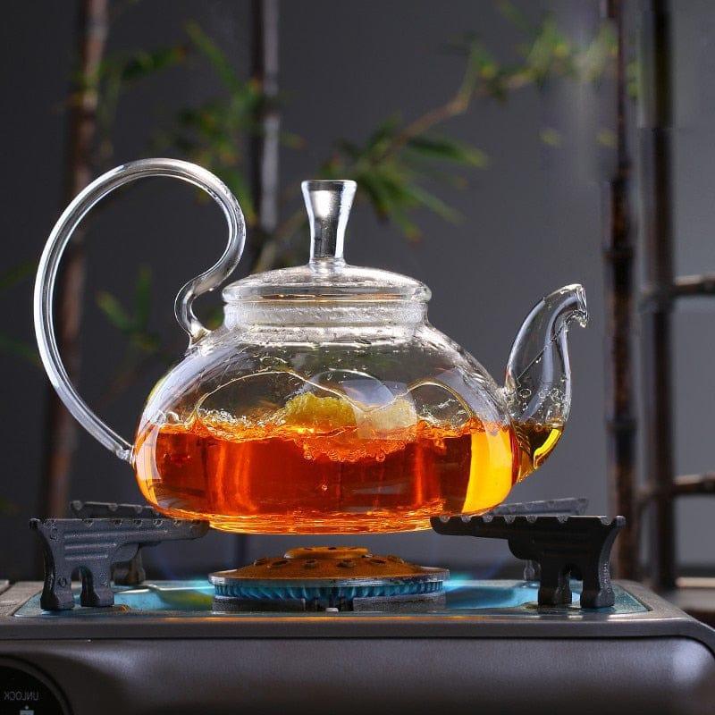Shop 0 High Borosilicate Heat-resistant Glass Teapot Chinese Glass Teapots Household High Handle Transparent Flower Coffee Glass TeaPot Mademoiselle Home Decor