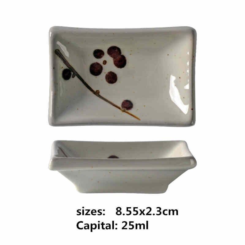 Shop 0 16 ceramic small square sauce dish Japanese style sushi dish flavoring sushi mustard plate soy sauce cherry blossom Pepper tray Mademoiselle Home Decor