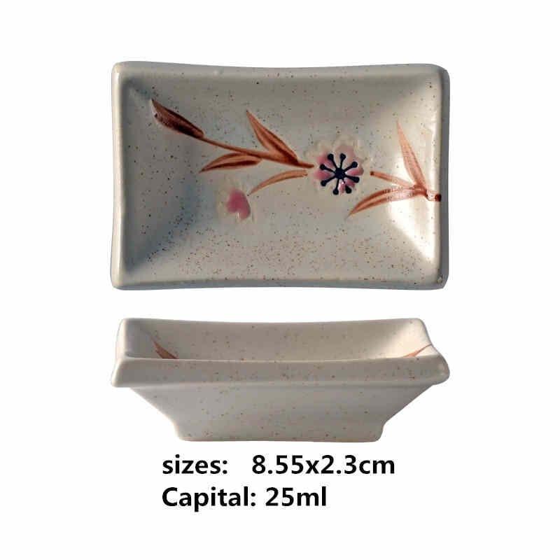 Shop 0 19 ceramic small square sauce dish Japanese style sushi dish flavoring sushi mustard plate soy sauce cherry blossom Pepper tray Mademoiselle Home Decor