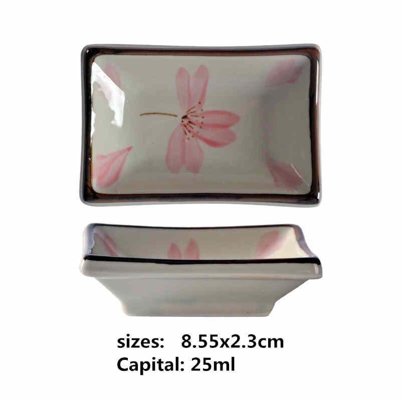 Shop 0 22 ceramic small square sauce dish Japanese style sushi dish flavoring sushi mustard plate soy sauce cherry blossom Pepper tray Mademoiselle Home Decor