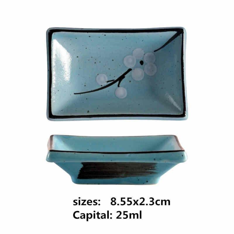 Shop 0 12 ceramic small square sauce dish Japanese style sushi dish flavoring sushi mustard plate soy sauce cherry blossom Pepper tray Mademoiselle Home Decor