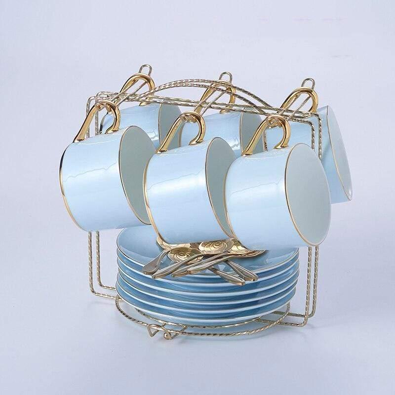 Shop 0 6 Teacups + Rack Saiya Tea Set Mademoiselle Home Decor