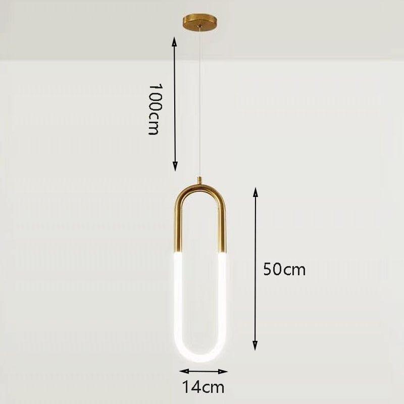 Shop 0 O / Cold White Nordic Simple Bar Pendant light Postmodern Hanging lamp Restaurant Bedroom Bedside Luxury Clothing store Staircase U-shaped lamp Mademoiselle Home Decor