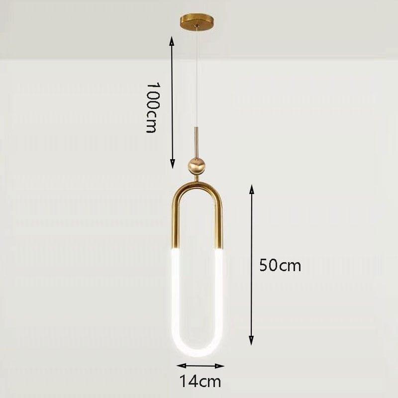 Shop 0 U p / Cold White Nordic Simple Bar Pendant light Postmodern Hanging lamp Restaurant Bedroom Bedside Luxury Clothing store Staircase U-shaped lamp Mademoiselle Home Decor