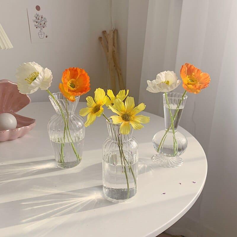 Shop 0 Transparent Glass Vases for Plant Bottle Nordic Flower Vase Hydroponic Terrarium Container Flower Table Pot ваза для цветов Mademoiselle Home Decor