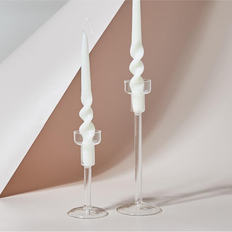Shop 0 2PC Twist Taper Candles for Wedding Decoration Birthday Festival Table Decor Long Stick Nordic Unscented Handmade Candles Mademoiselle Home Decor