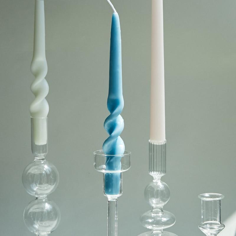 Shop 0 2pc Blue Samui Twisted Candles Mademoiselle Home Decor