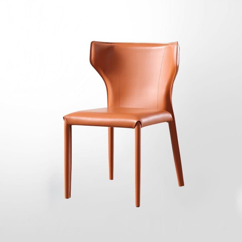 Shop 0 orange Italian Dining Chair Minimalist Saddle Leather Chair Home Simple Hard Leather Stool Designer Cafe Nordic Desk Chair Mademoiselle Home Decor