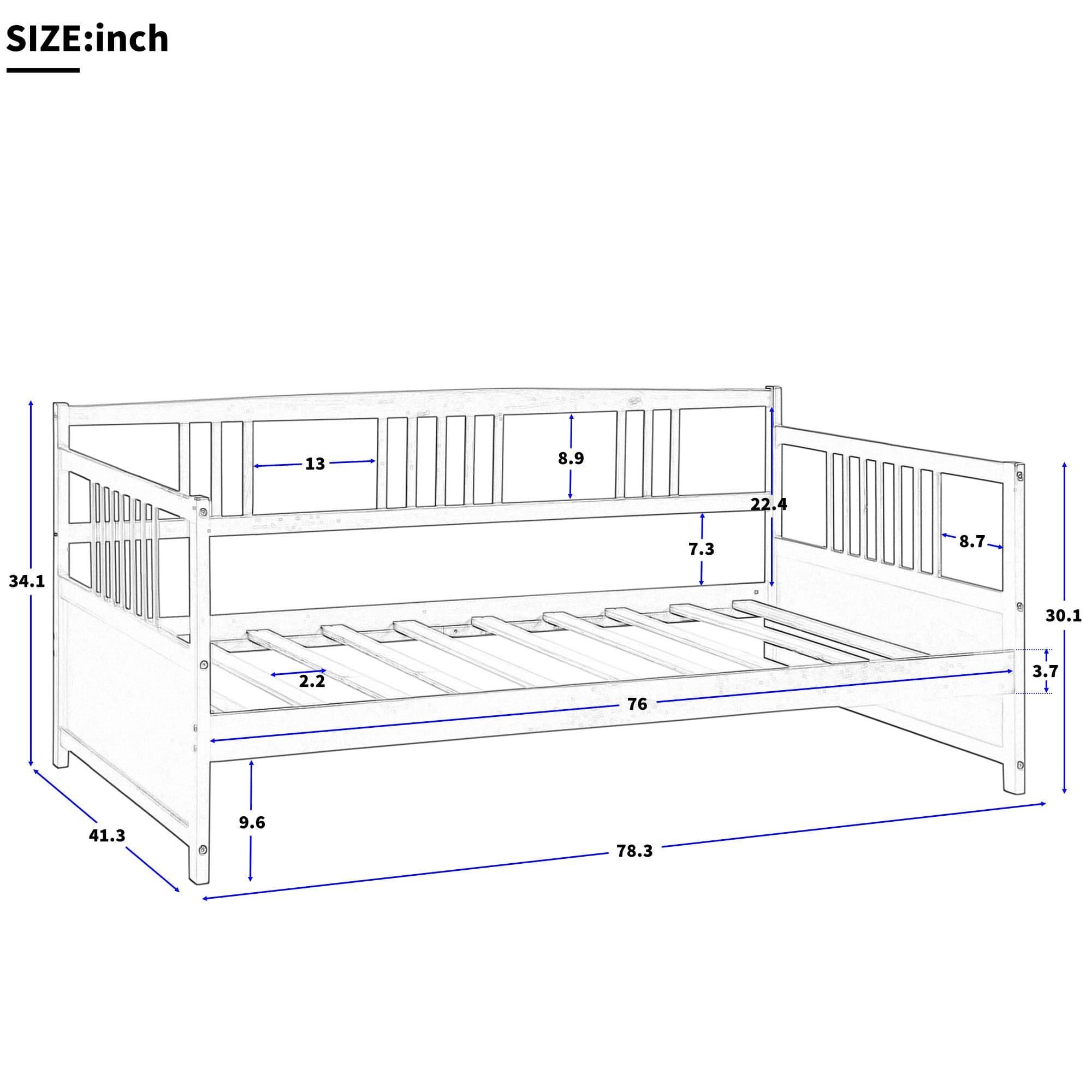 Shop Modern Solid Wood Daybed, Multifunctional, Twin Size, Espresso (Previous SKU: WF190234AAP) Mademoiselle Home Decor