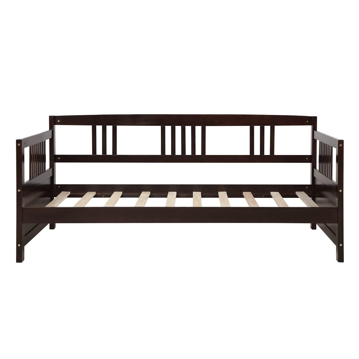 Shop Modern Solid Wood Daybed, Multifunctional, Twin Size, Espresso (Previous SKU: WF190234AAP) Mademoiselle Home Decor