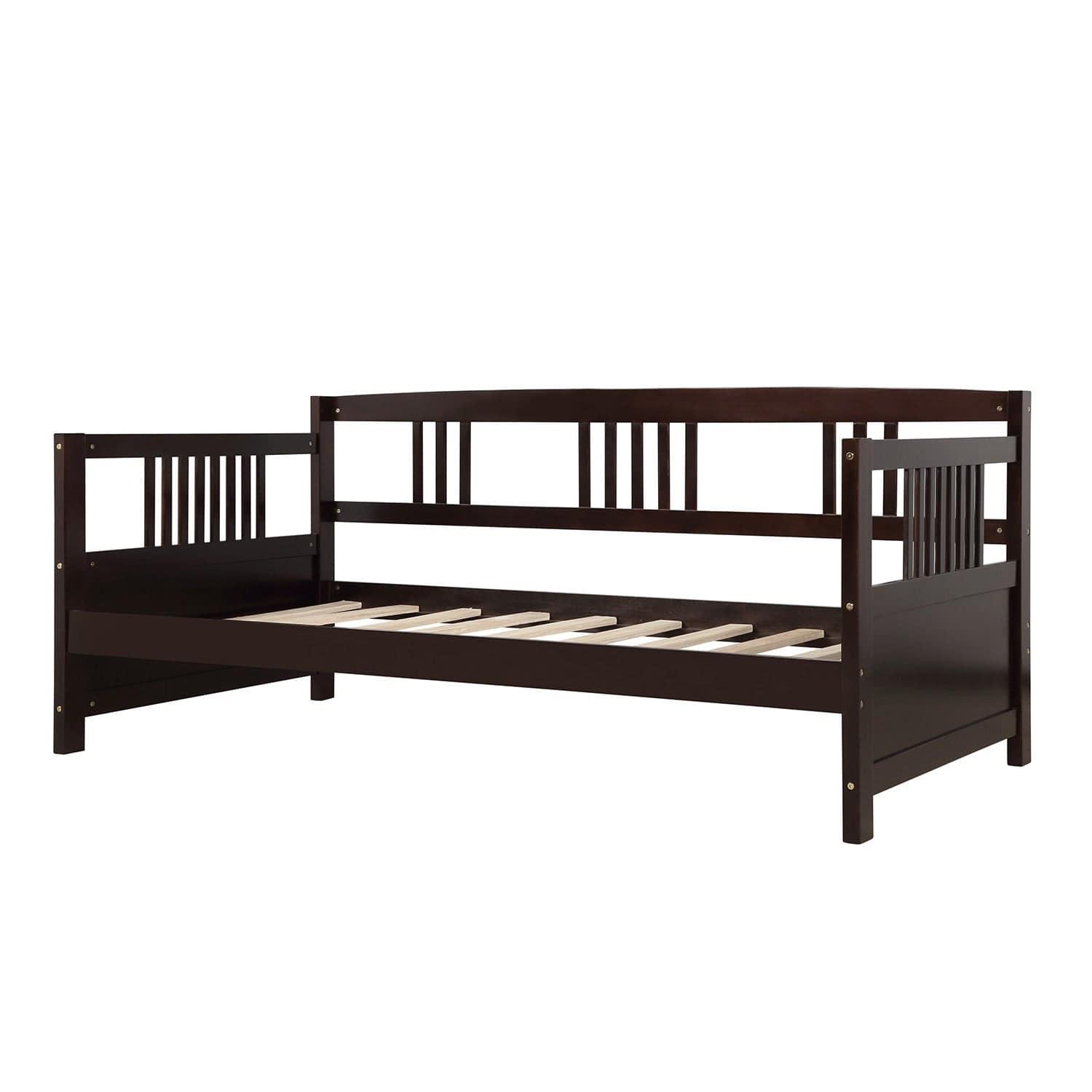 Shop Modern Solid Wood Daybed, Multifunctional, Twin Size, Espresso (Previous SKU: WF190234AAP) Mademoiselle Home Decor