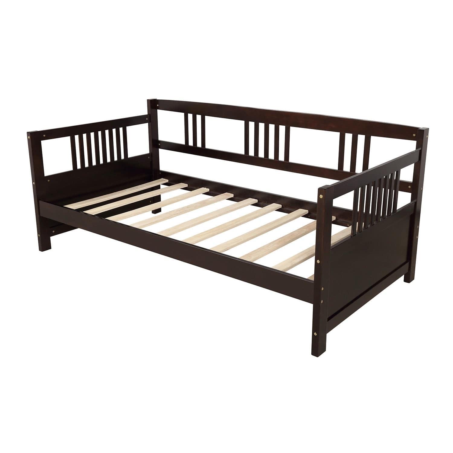 Shop Modern Solid Wood Daybed, Multifunctional, Twin Size, Espresso (Previous SKU: WF190234AAP) Mademoiselle Home Decor