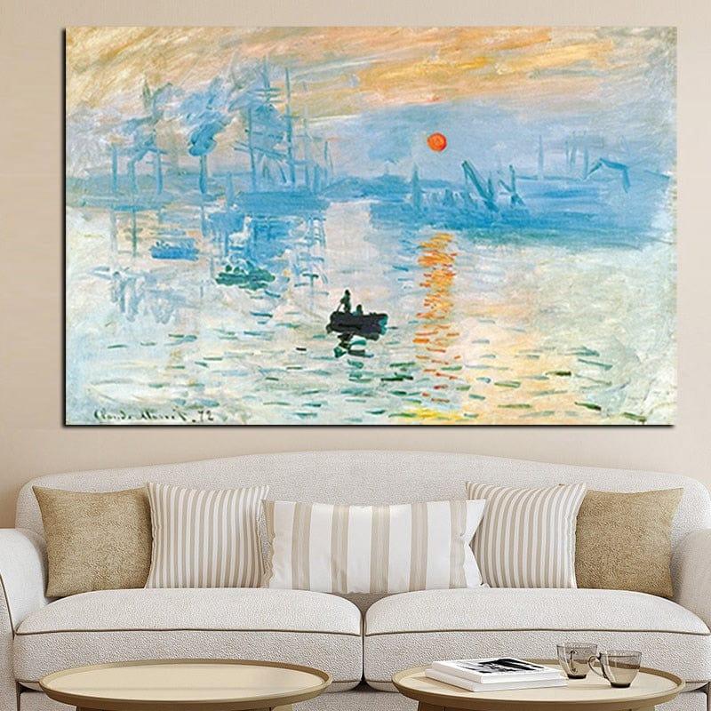 Shop 0 Claude Monet Impression Sunrise Famous Landscape Oil Painting on Canvas Art Poster Print Wall Picture for Living Room Cuadros Mademoiselle Home Decor