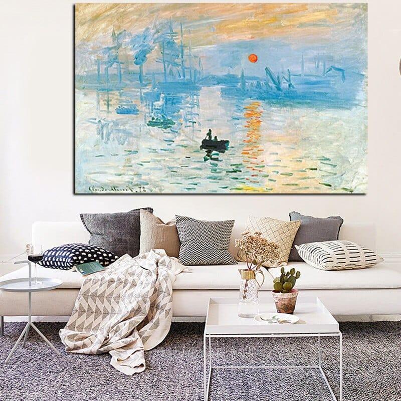 Shop 0 Claude Monet Impression Sunrise Famous Landscape Oil Painting on Canvas Art Poster Print Wall Picture for Living Room Cuadros Mademoiselle Home Decor