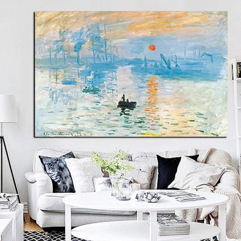 Shop 0 Claude Monet Impression Sunrise Famous Landscape Oil Painting on Canvas Art Poster Print Wall Picture for Living Room Cuadros Mademoiselle Home Decor