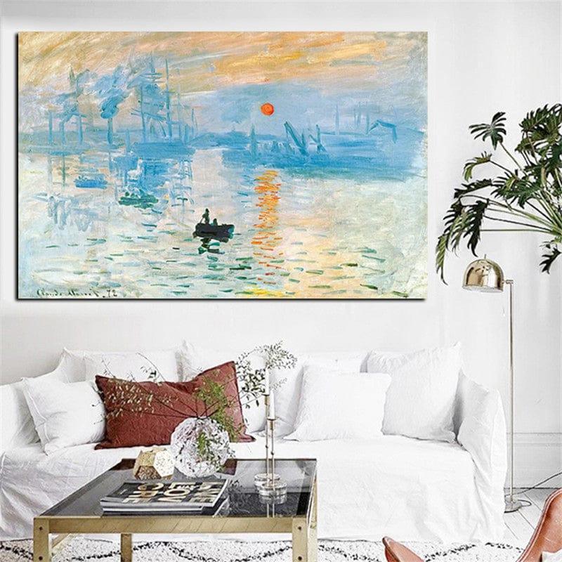 Shop 0 Claude Monet Impression Sunrise Famous Landscape Oil Painting on Canvas Art Poster Print Wall Picture for Living Room Cuadros Mademoiselle Home Decor